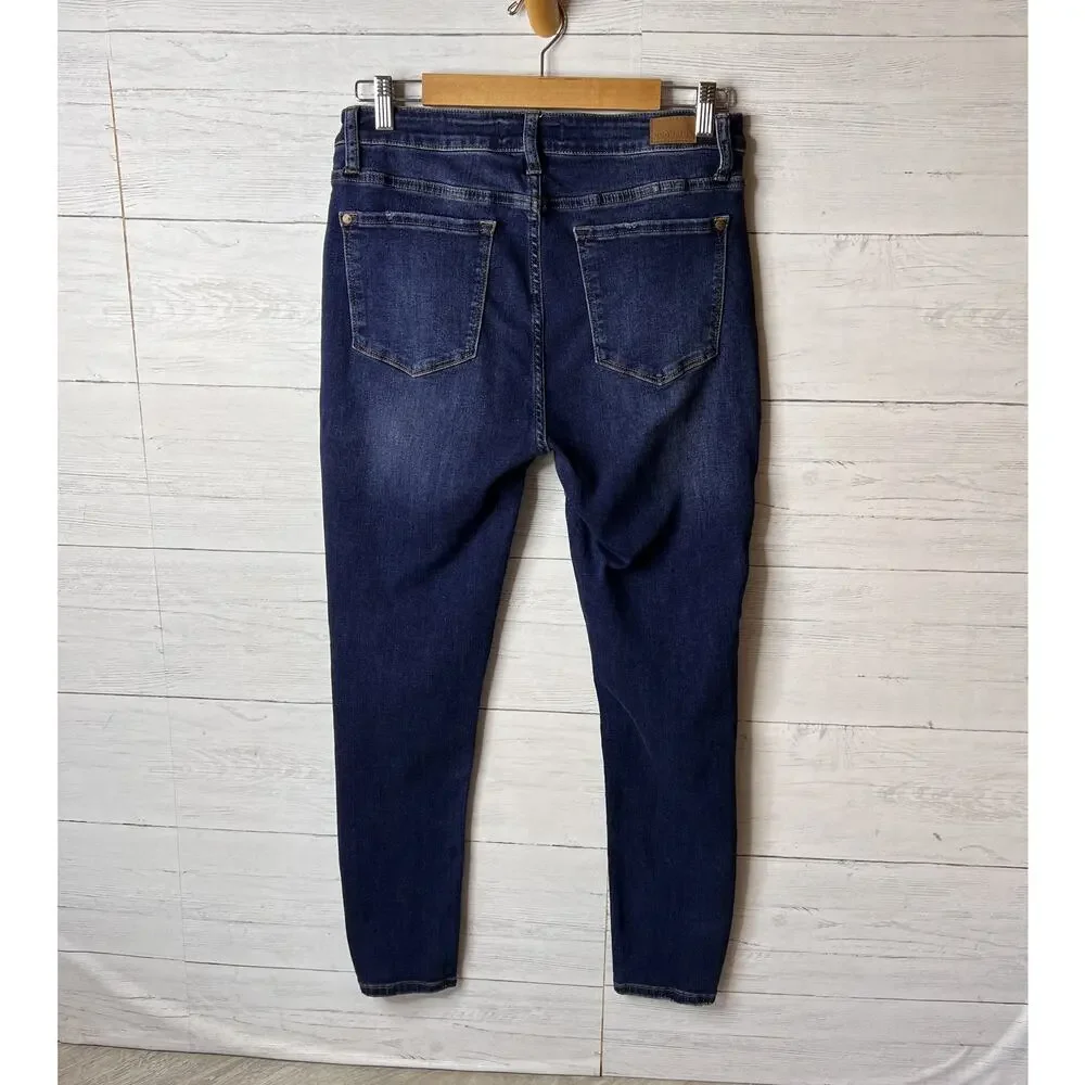 Judy Blue Jeans Womens Size 11/30 Rose Classic Button Fly Skinny Distressed